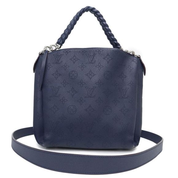 Babylon Chain BB Bag Diagonal Monogram Mahina Leather Marine Rouge Blue - Picture 1 of 9